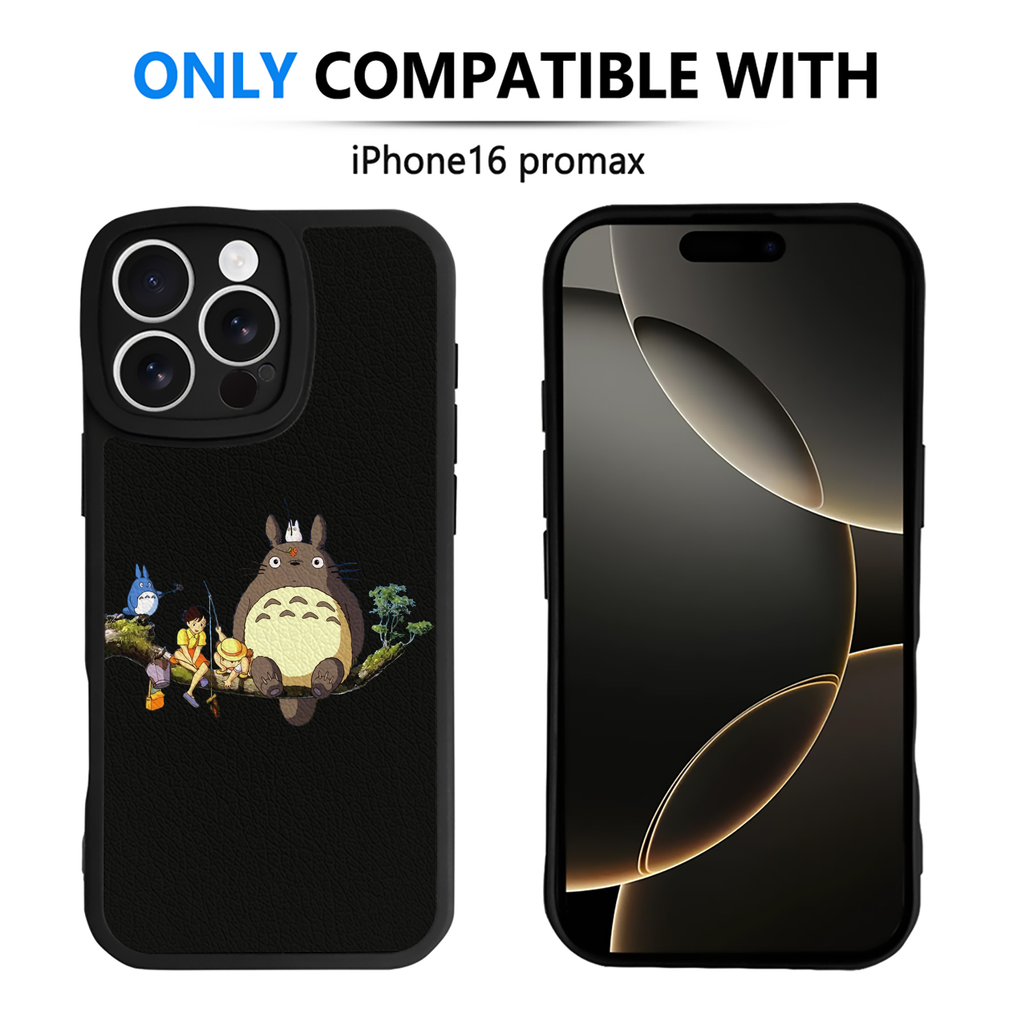 （画像用） となりのトトロ 草壁メイ 草壁サツキ My Neighbor Totoro Satsuki Kusakabe Mei Kusakabe 【iPhone 16シリーズ対応】シリコンスマホケース（レザー調） 材質：シリコン